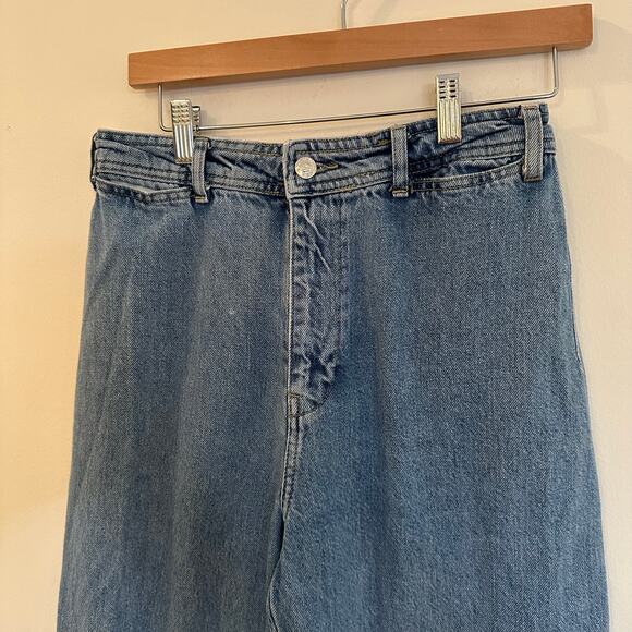 We the Free Wide Leg Cropped Jeans sz 28 Light Wash Jeans - Picture 7 of 8